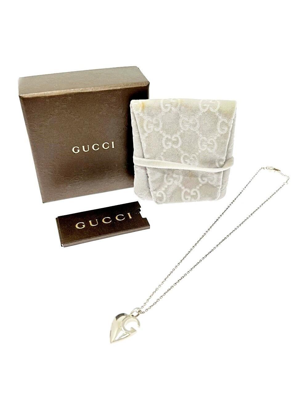 Nm Gucci Necklace Pendant Silver Heart #234583G13B